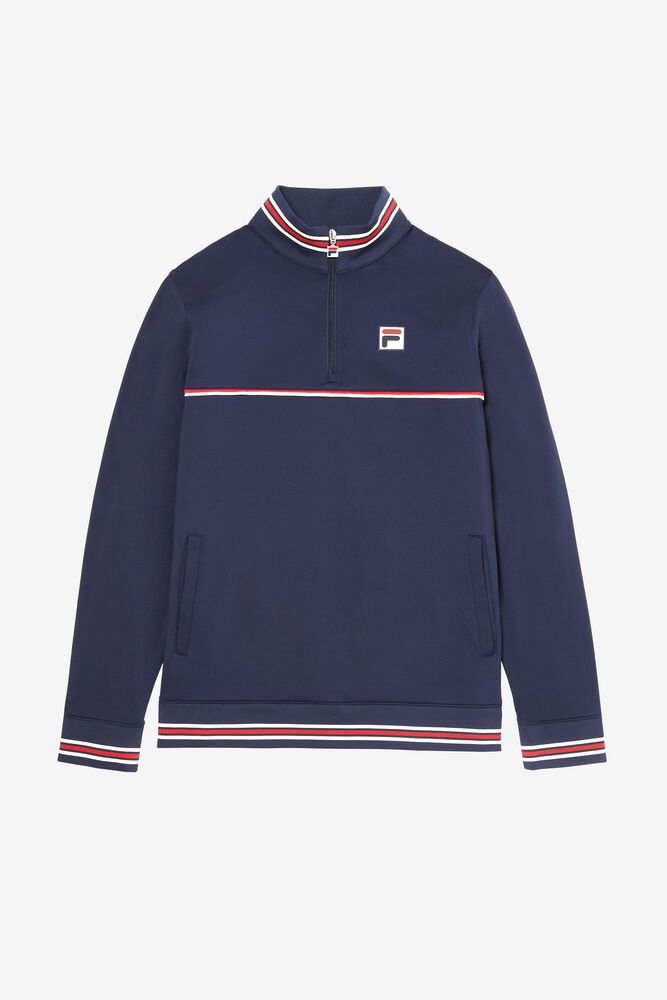 Fila Jakke Herre Mørkeblå Heritage Tennis 1/4 Zip FVO-120463